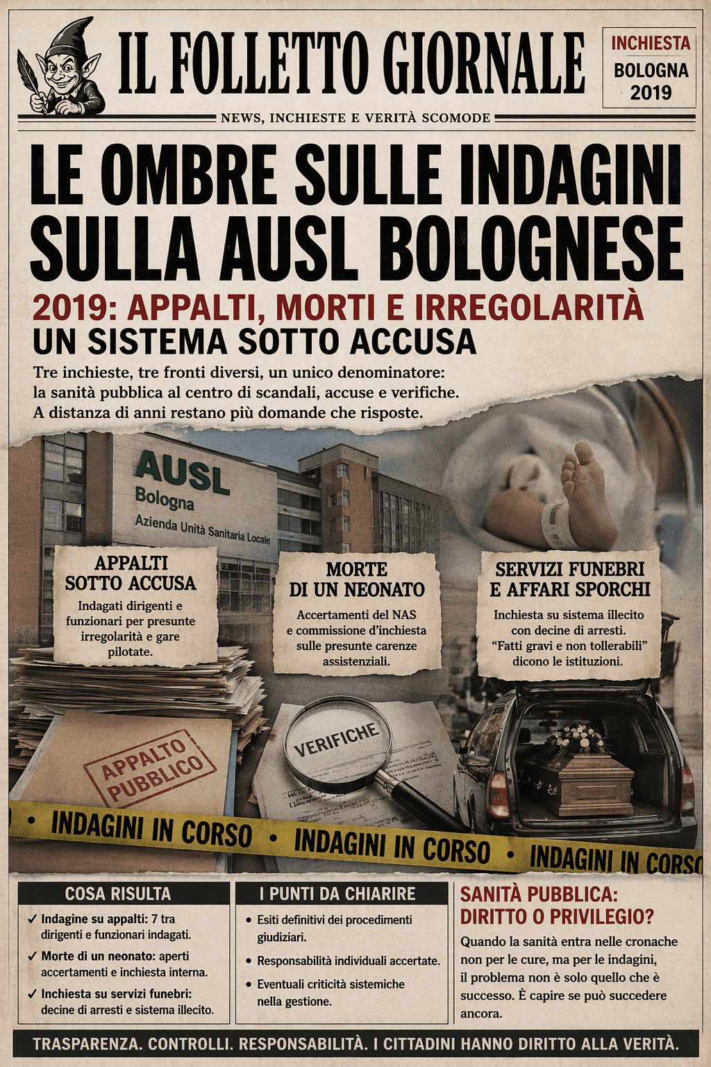 AUSL Bologna 2019, tra indagini e interrogativi ancora aperti