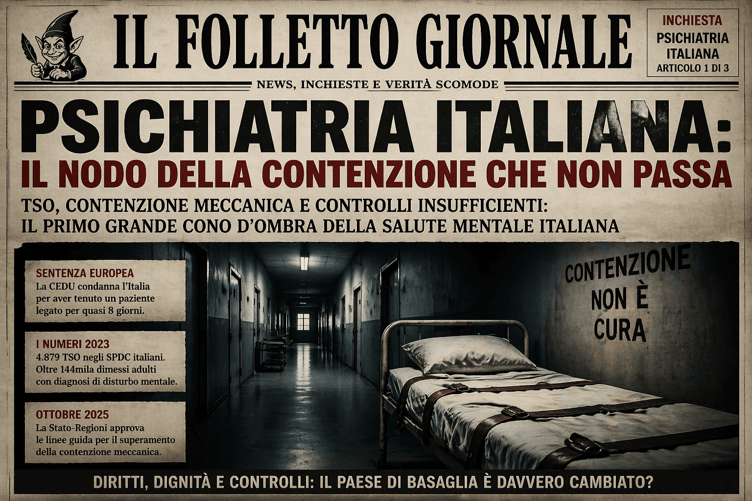 Il Paese di Basaglia che arriva fino a Strasburgo per farsi dire che legare un paziente per giorni non è cura